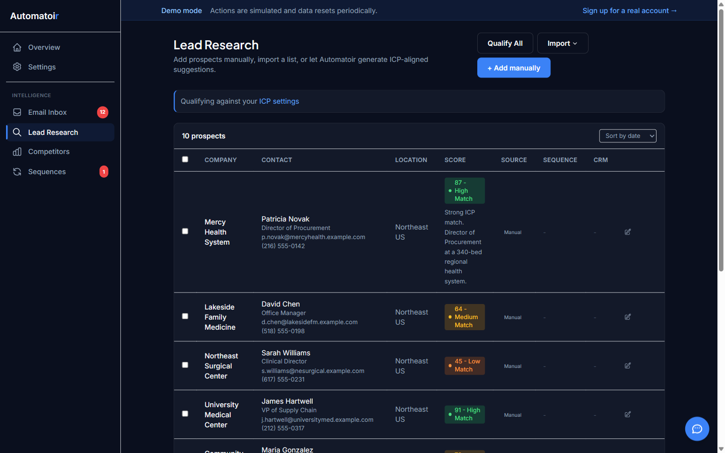 Bulk qualification in progress with a progress indicator
