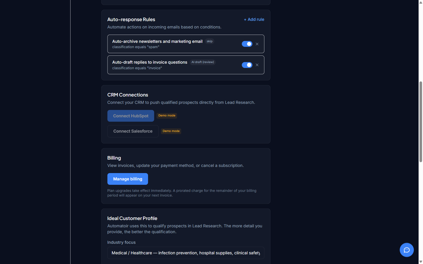 Rule with disable toggle and delete button